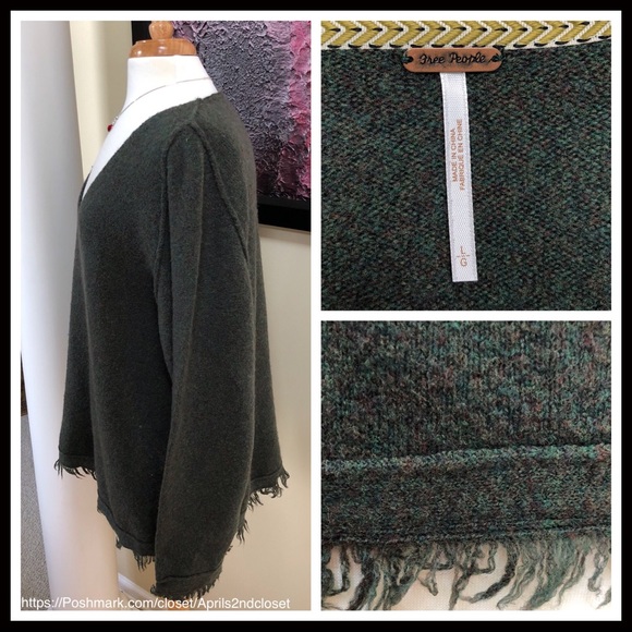 FREE PEOPLE V-NECK PULLOVER TUNIC SWEATER - Picture 5 of 8